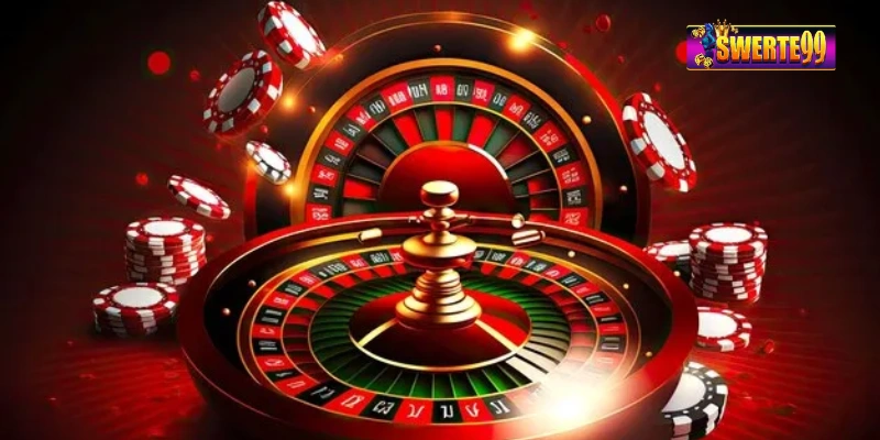 Roulette red and black betting wheel